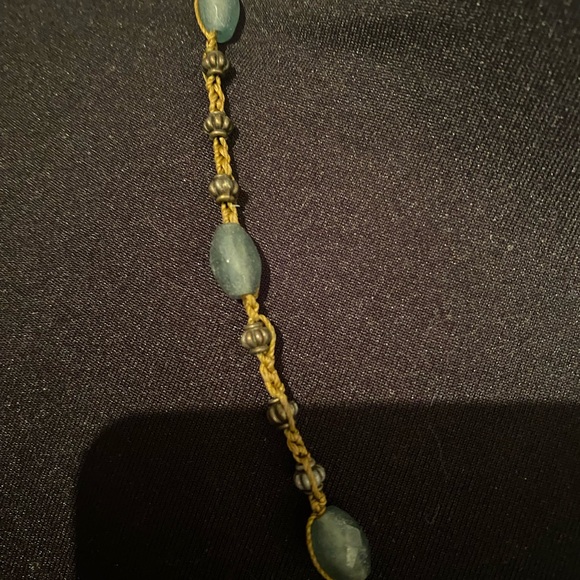 Brass Aztec Cross on beaded macrame chain - Picture 3 of 10